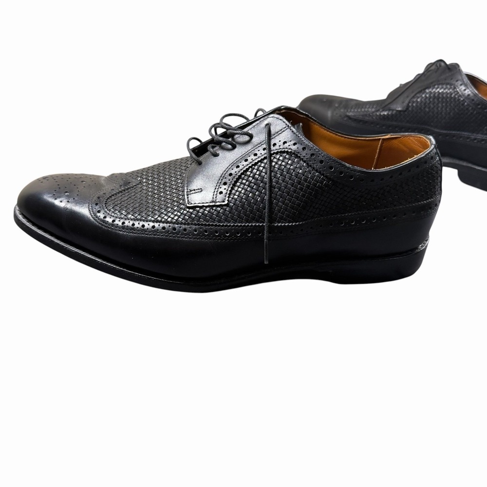 Allen Edmonds LEIDEN Leather Shoes Men 13 Black Wingtip - Picture 7 of 10
